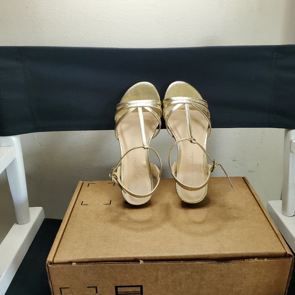 PARADOX LONDON Womens Tessa Wedge Sandal Size 5, Champagne - Picture 7 of 11